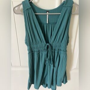 Free People Beach Bound Plunge Tank in Ocean Blue